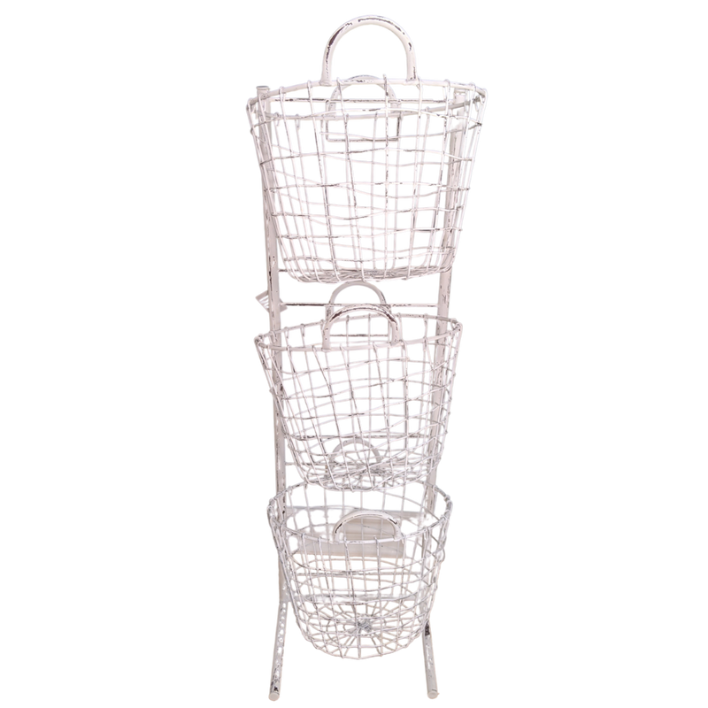 Farmhouse Wire Basket Stand
